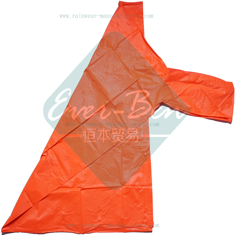 China Orange red plastic rain poncho manufacturer